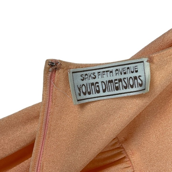 VINTAGE SAKS FIFTH AVE YOUNG DIMENSIONS 60s 70s ORANGE BEADED HALTER MAXI DRESS - Picture 11 of 11